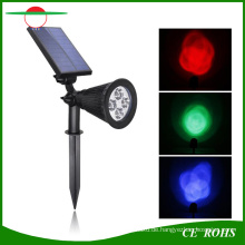 4 LED High Brigness Einstellbare RGB Farbwechsel Solar Rasen Garten Wandleuchte Spot Licht Outdoor-landschaft Solarscheinwerfer